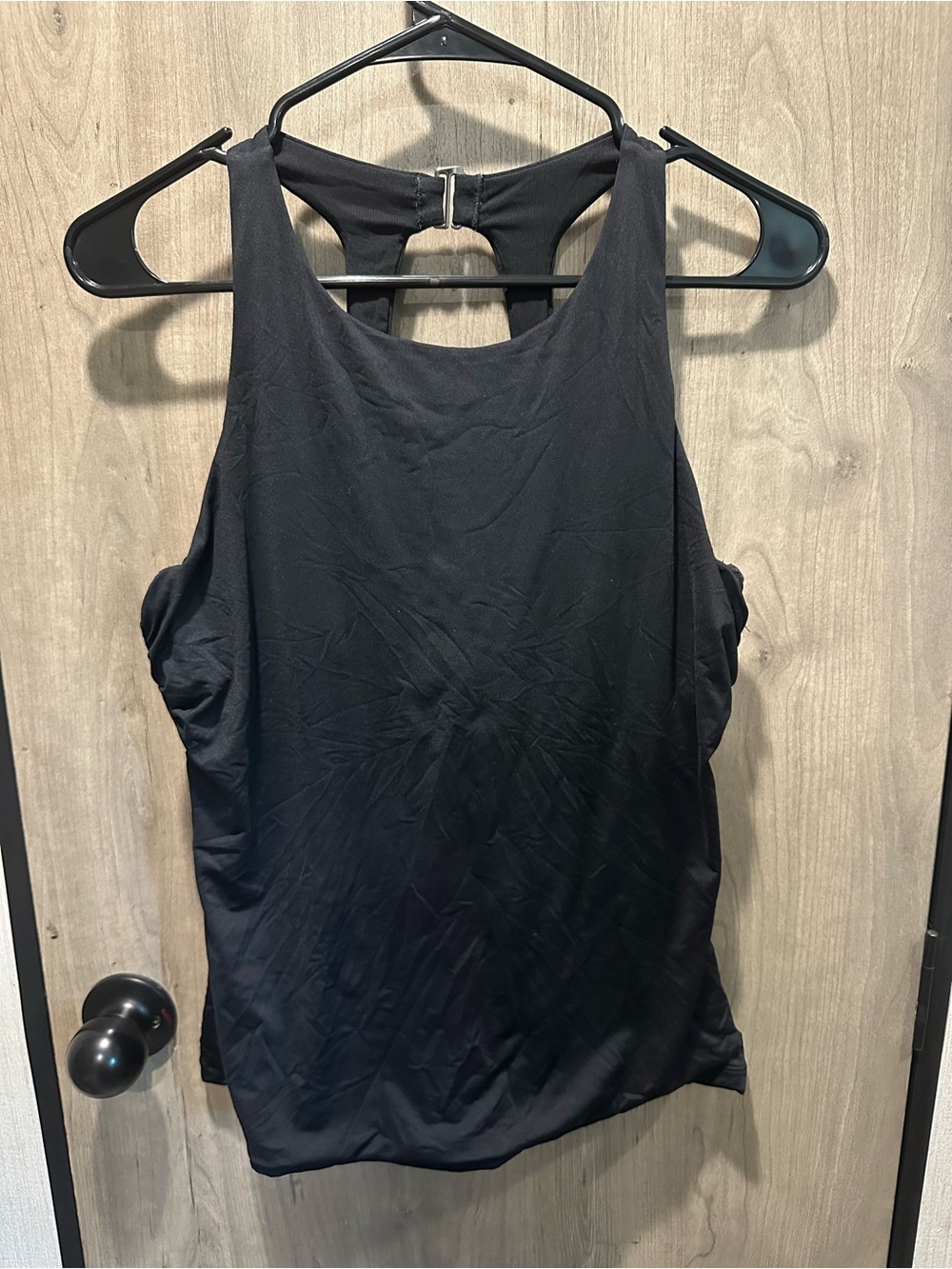 Athleta Black Tankini Swim Top 38 B/C Cutout Racerback